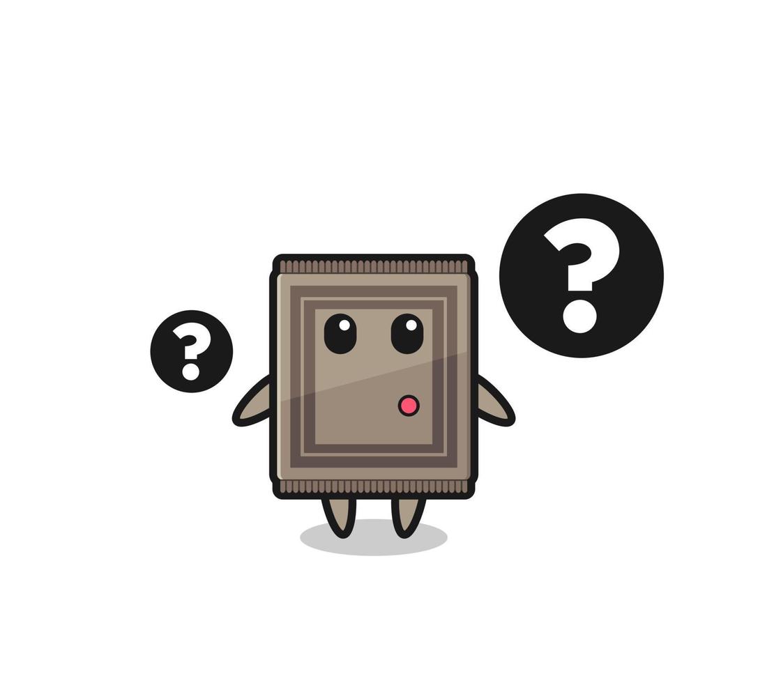 Cartoon Illustration of carpet with the question mark vector