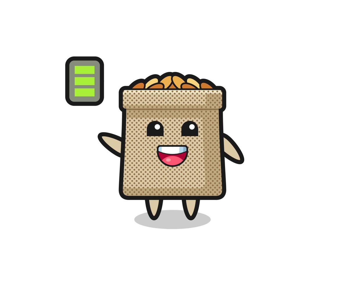 wheat sack mascot character with energetic gesture vector