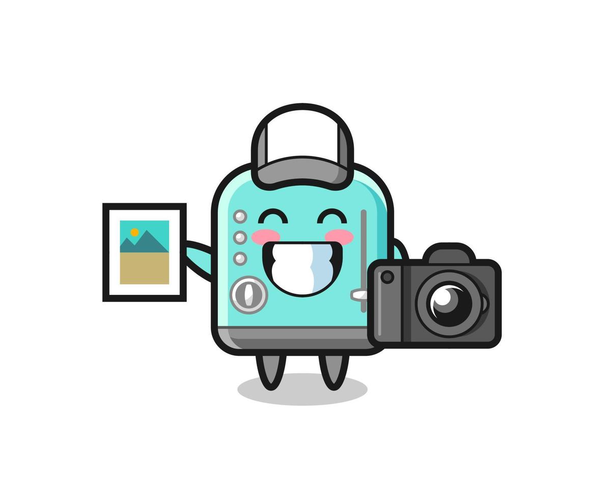 Character Illustration of toaster as a photographer vector