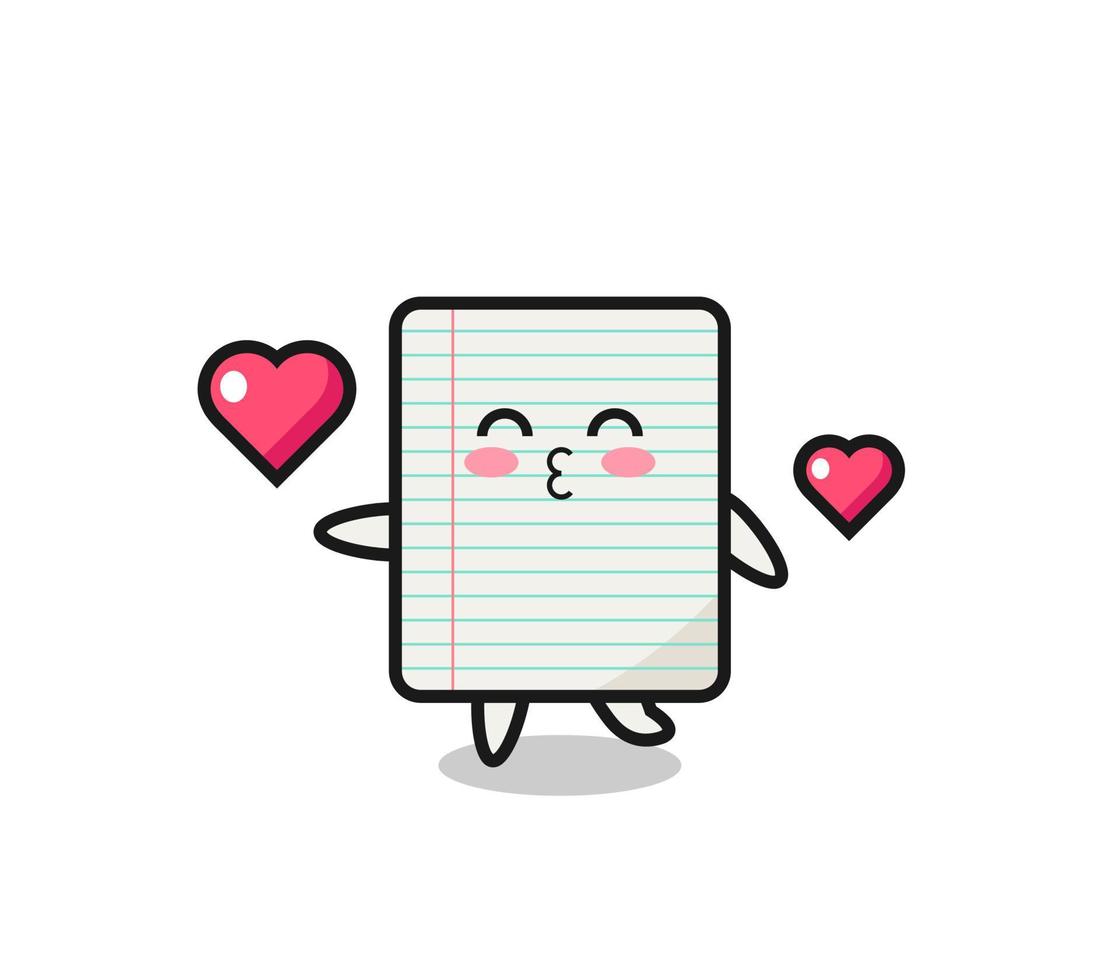 paper character cartoon with kissing gesture vector