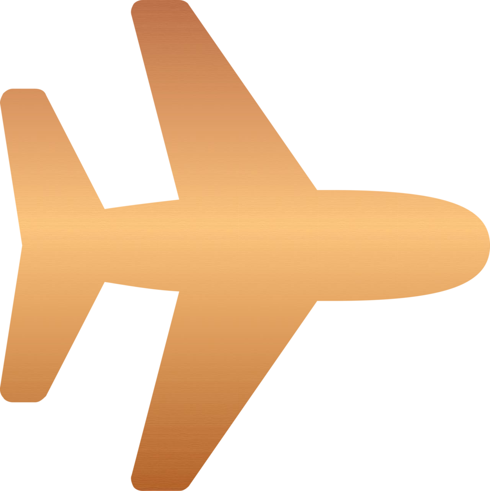 brons flygplan ikon png