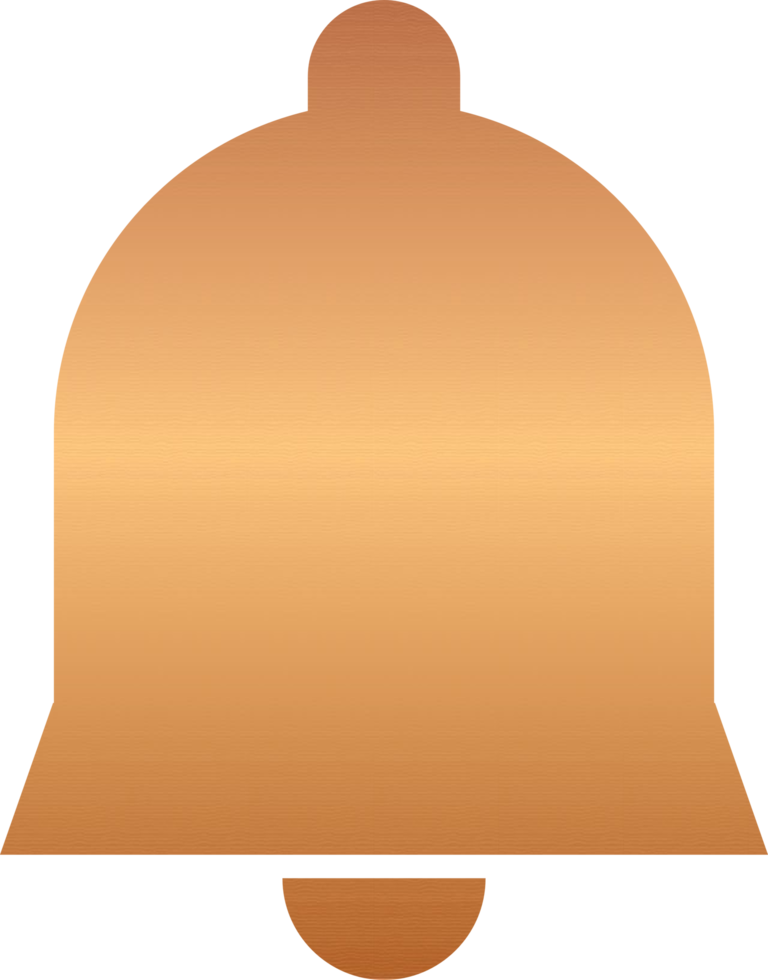 icône de cloche de notification en bronze png