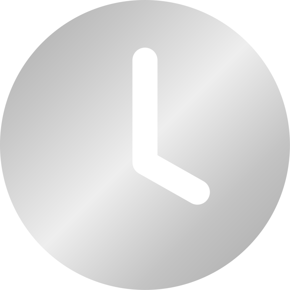 Silver Clock Icon png