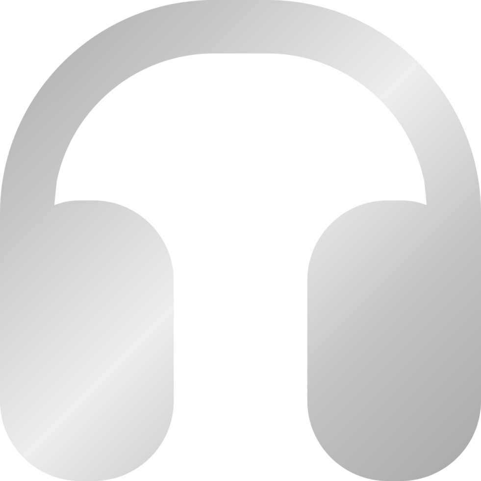 silbernes Kopfhörersymbol png