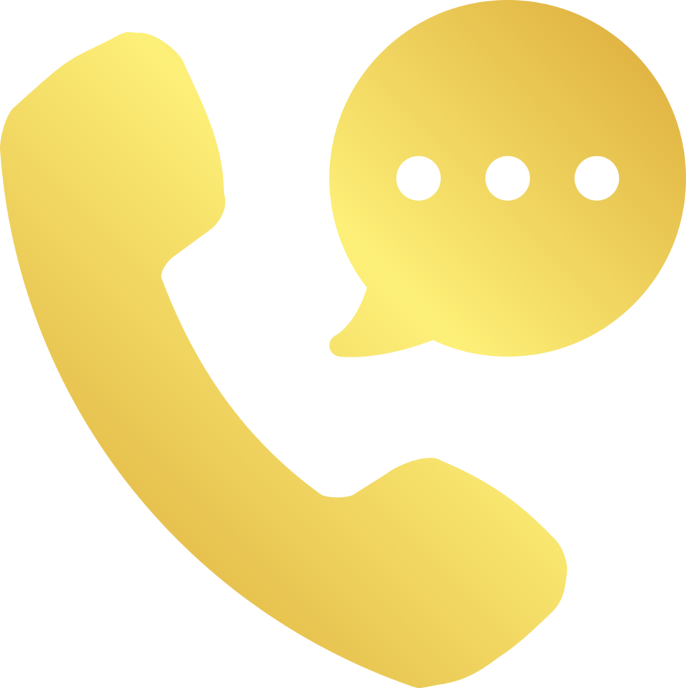 ícone de telefone de ouro png