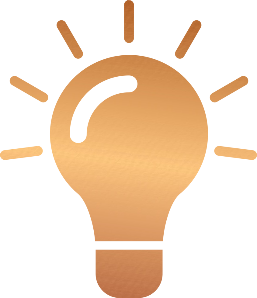 Bronze Light Bulb Icon png