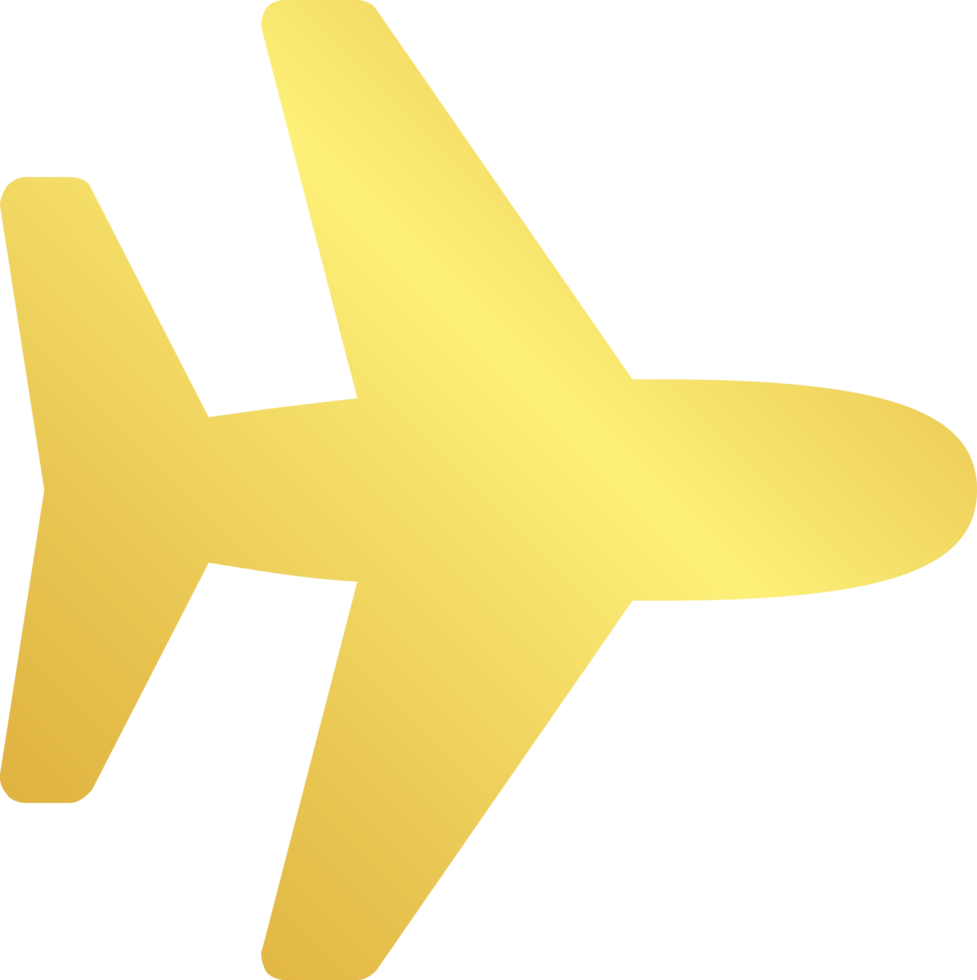 goldenes Flugzeugsymbol png