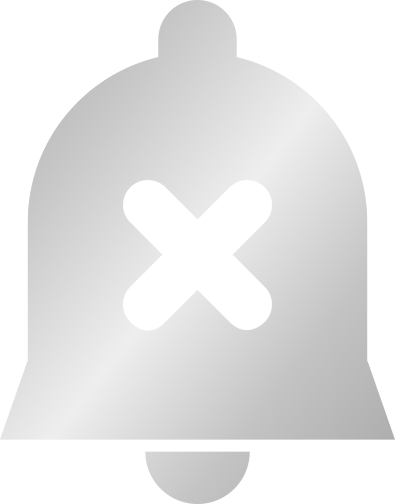 icono plateado de notificación de desactivación png