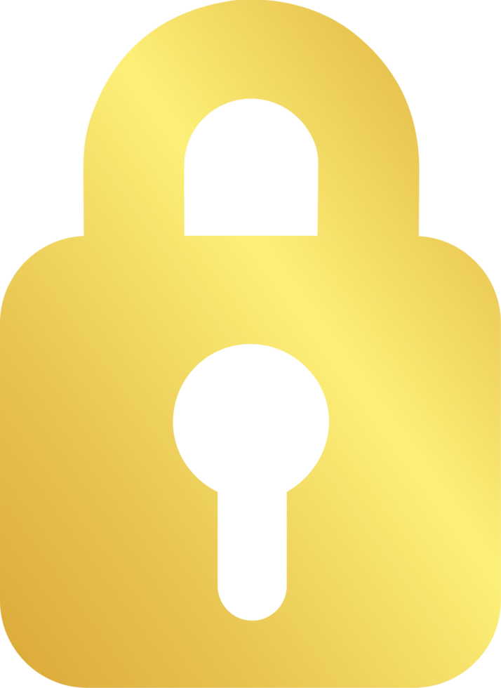 Gold unlocked padlock 14585773 PNG