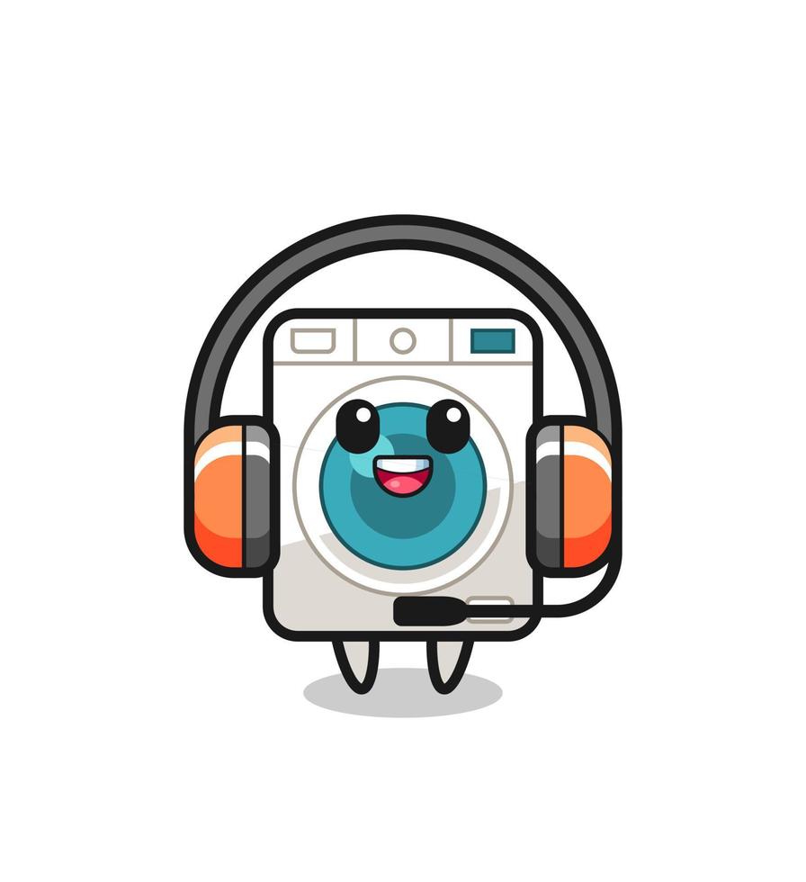 Cartoon mascot of washing machine as a customer service vector