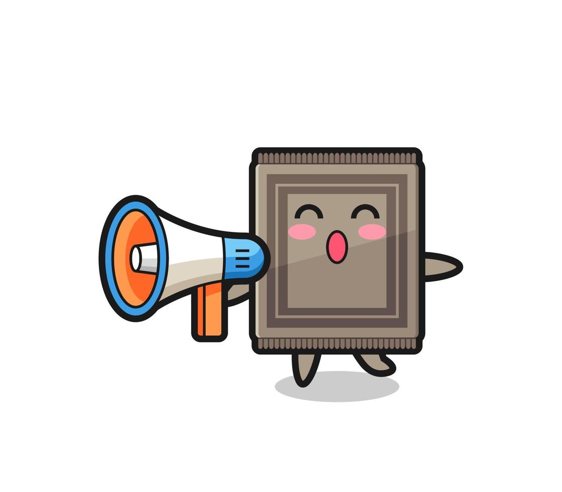 carpet character illustration holding a megaphone vector