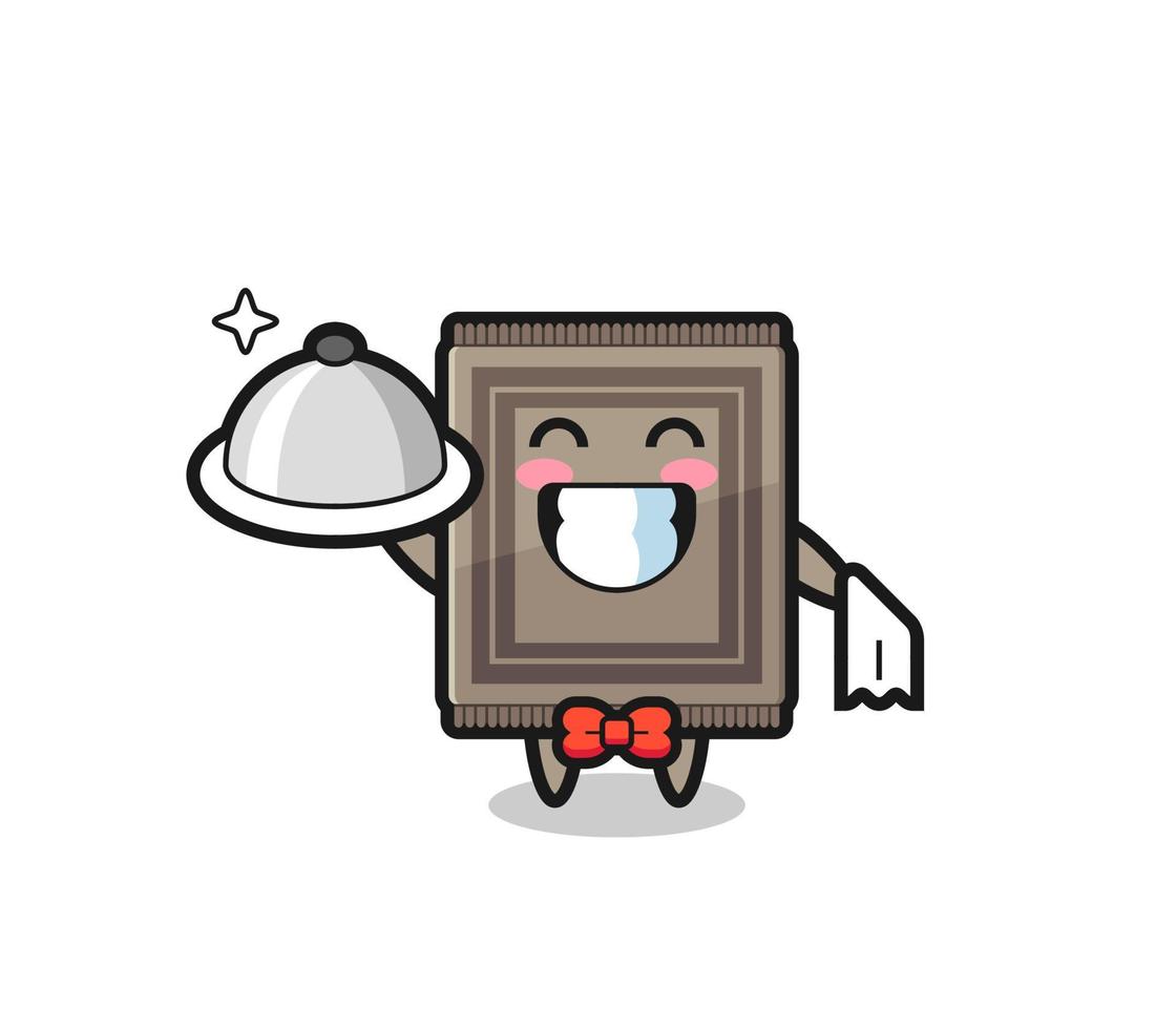 Character mascot of carpet as a waiters vector