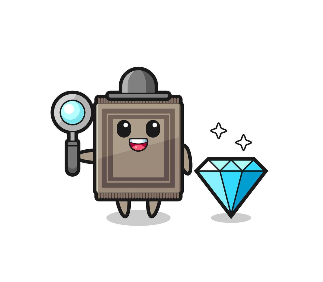 Illustration of carpet character with a diamond vector