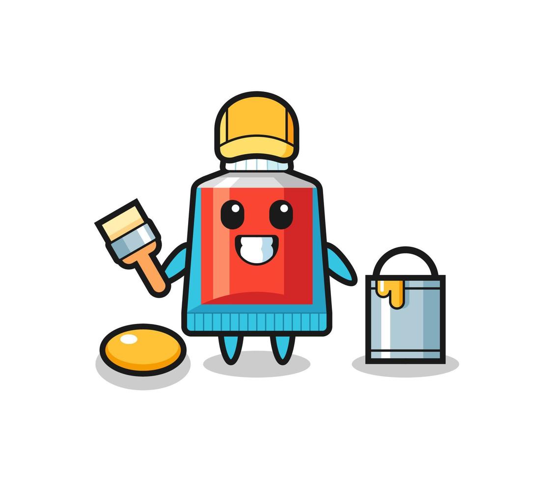 Character Illustration of toothpaste as a painter vector