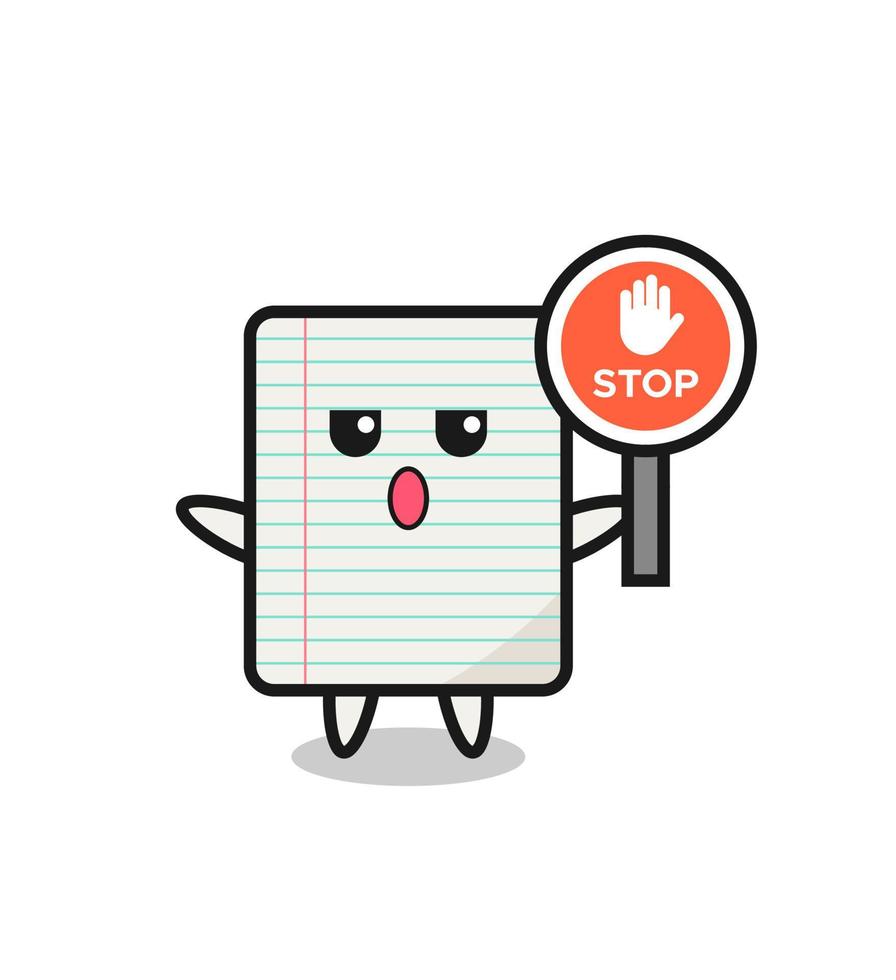paper character illustration holding a stop sign vector
