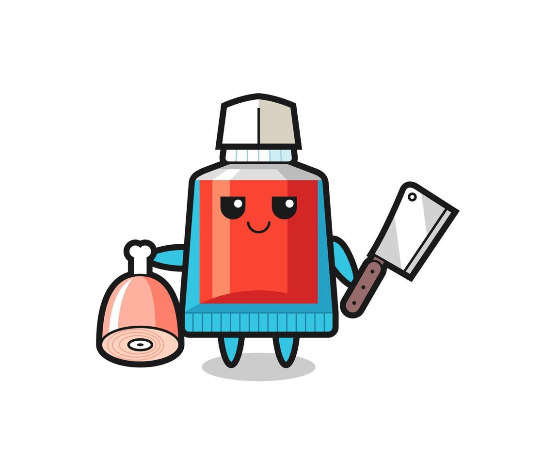 Illustration of toothpaste character as a butcher vector