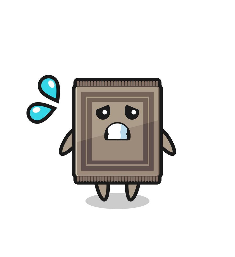 carpet mascot character with afraid gesture vector