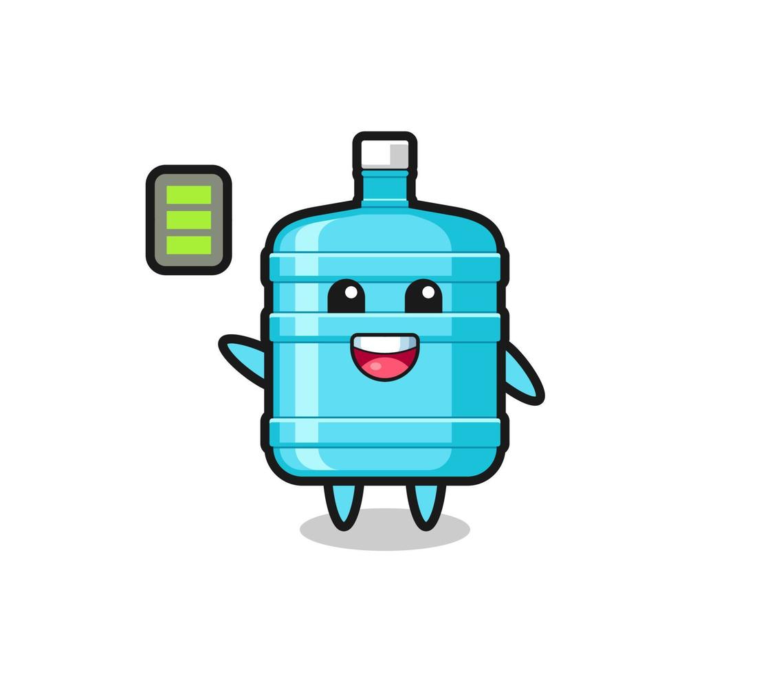 gallon water bottle mascot character with energetic gesture vector