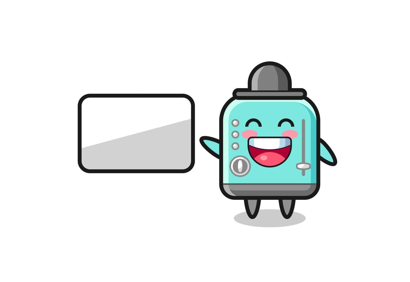 toaster cartoon illustration doing a presentation vector