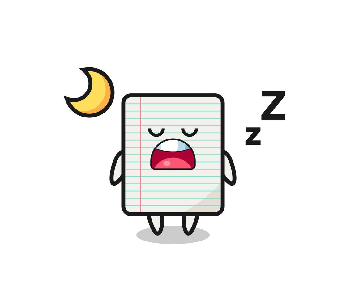 ilustración de personaje de papel durmiendo por la noche vector