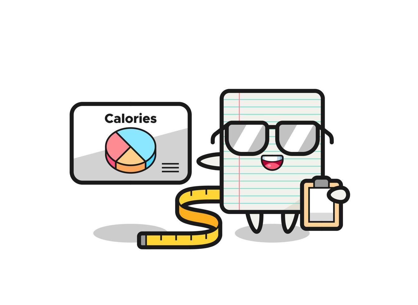 Illustration of paper mascot as a dietitian vector