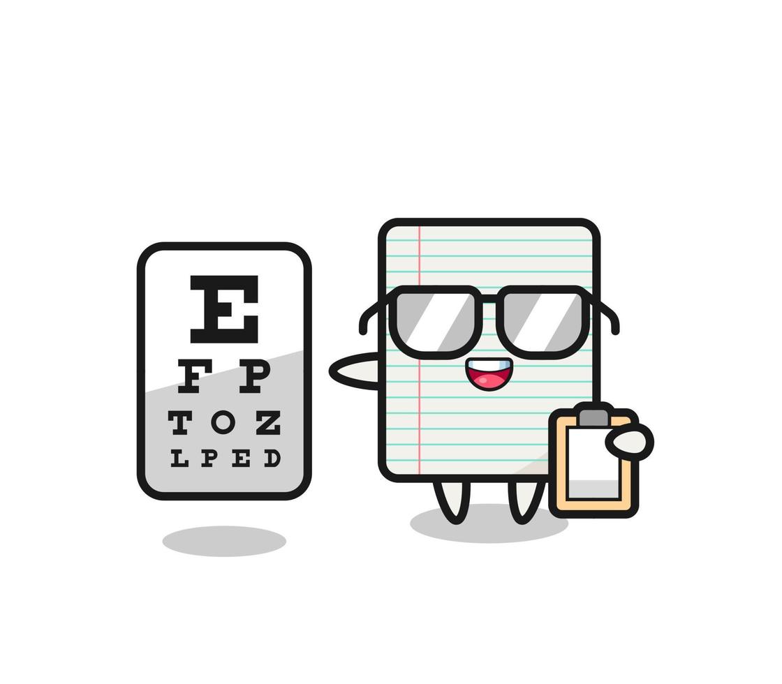 Illustration of paper mascot as an ophthalmology vector