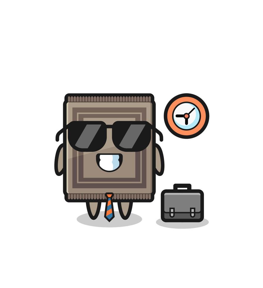 Cartoon mascot of carpet as a businessman vector