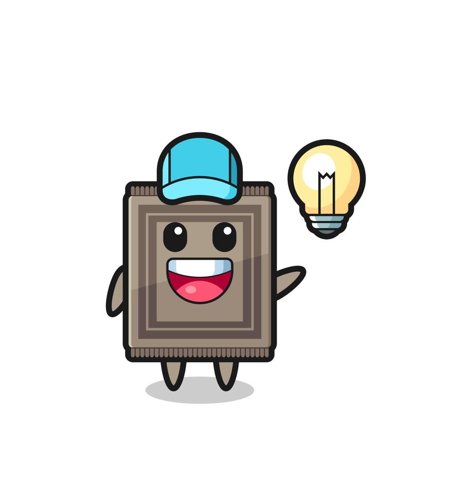 carpet character cartoon getting the idea vector