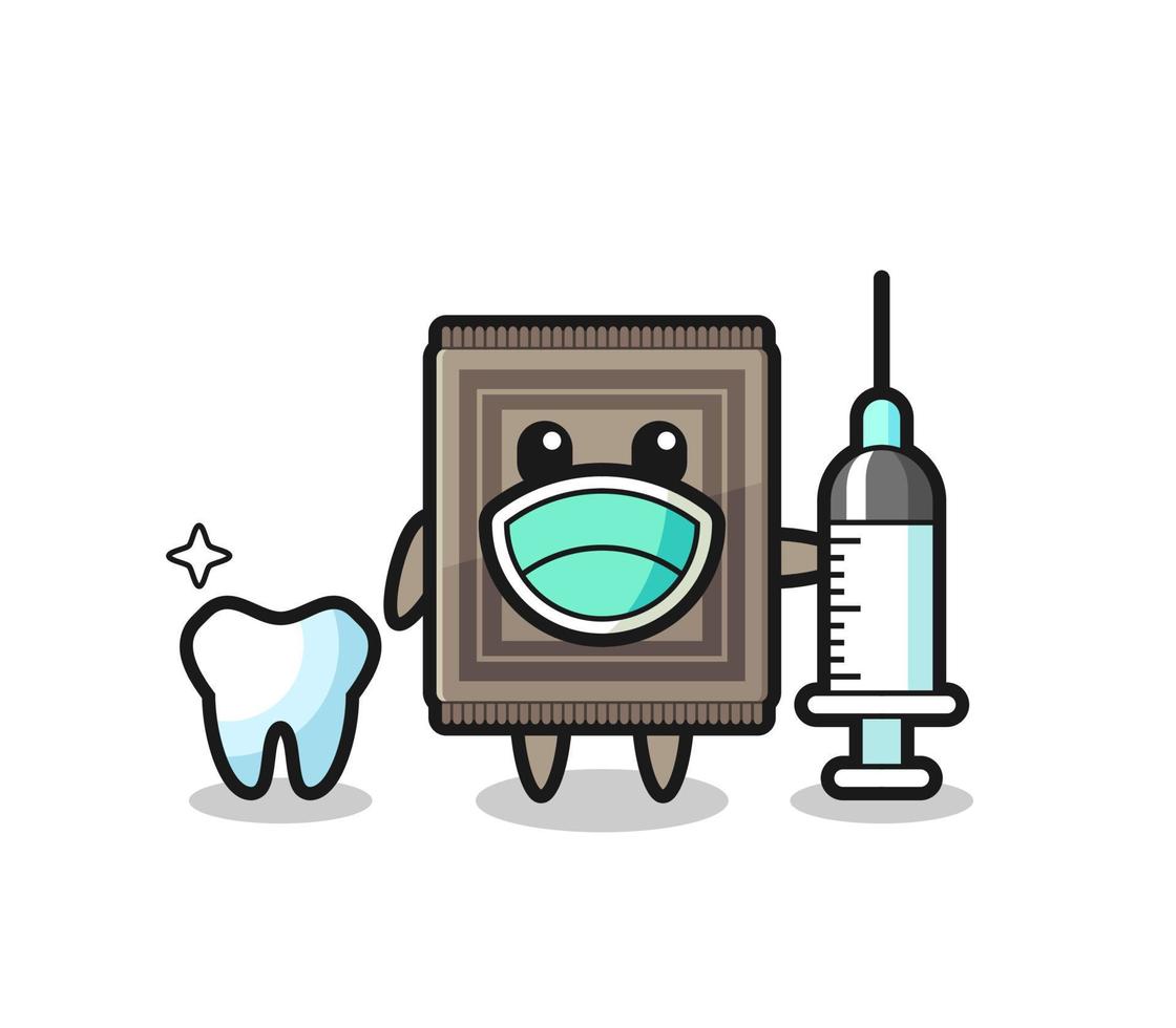 Mascot character of carpet as a dentist vector
