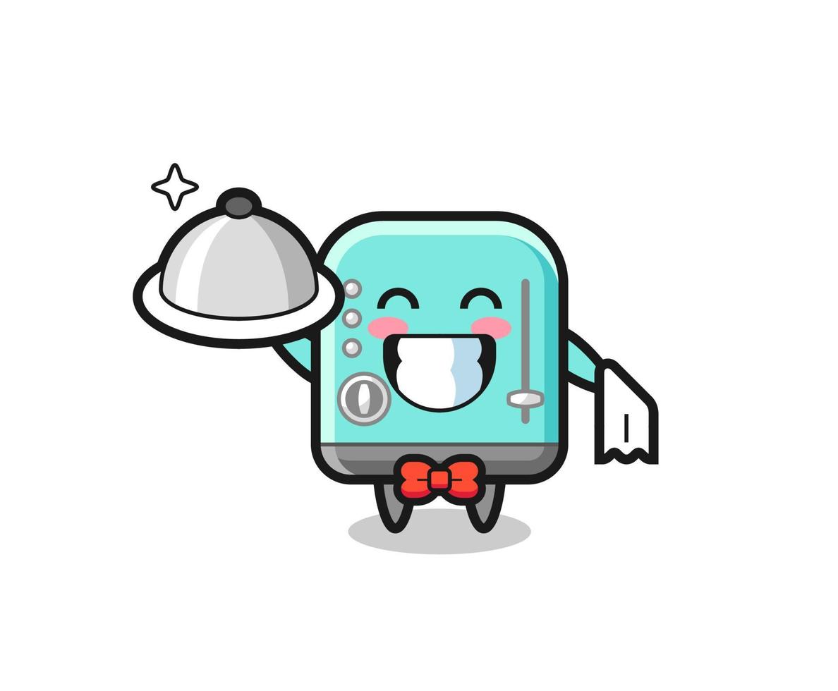 Character mascot of toaster as a waiters vector