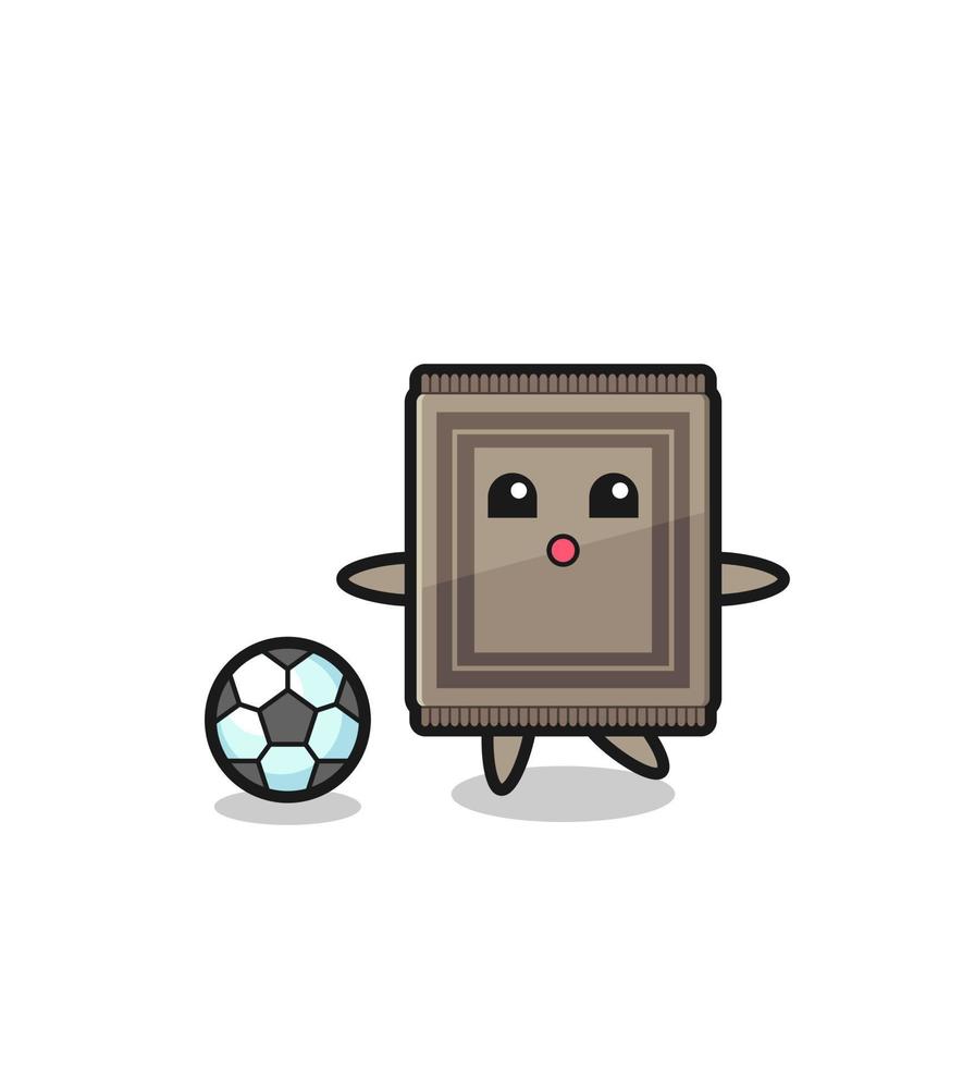 Illustration of carpet cartoon is playing soccer vector