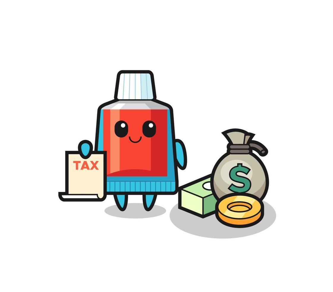 Character cartoon of toothpaste as a accountant vector