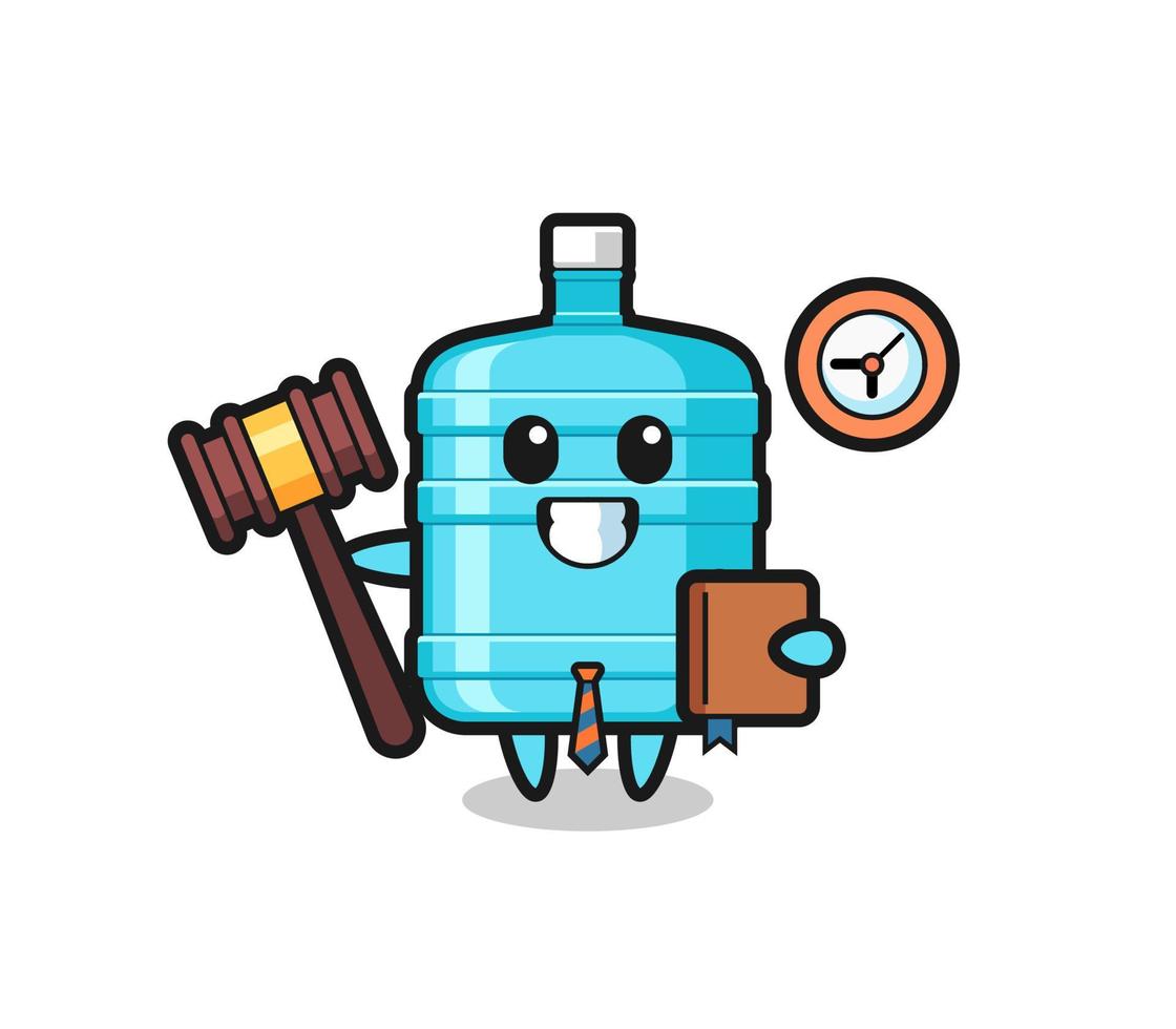 Mascot cartoon of gallon water bottle as a judge vector