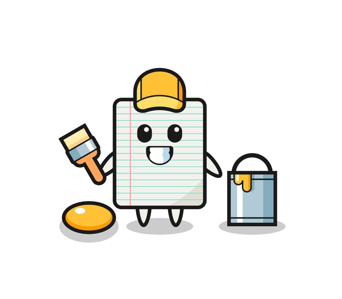 Character Illustration of paper as a painter vector