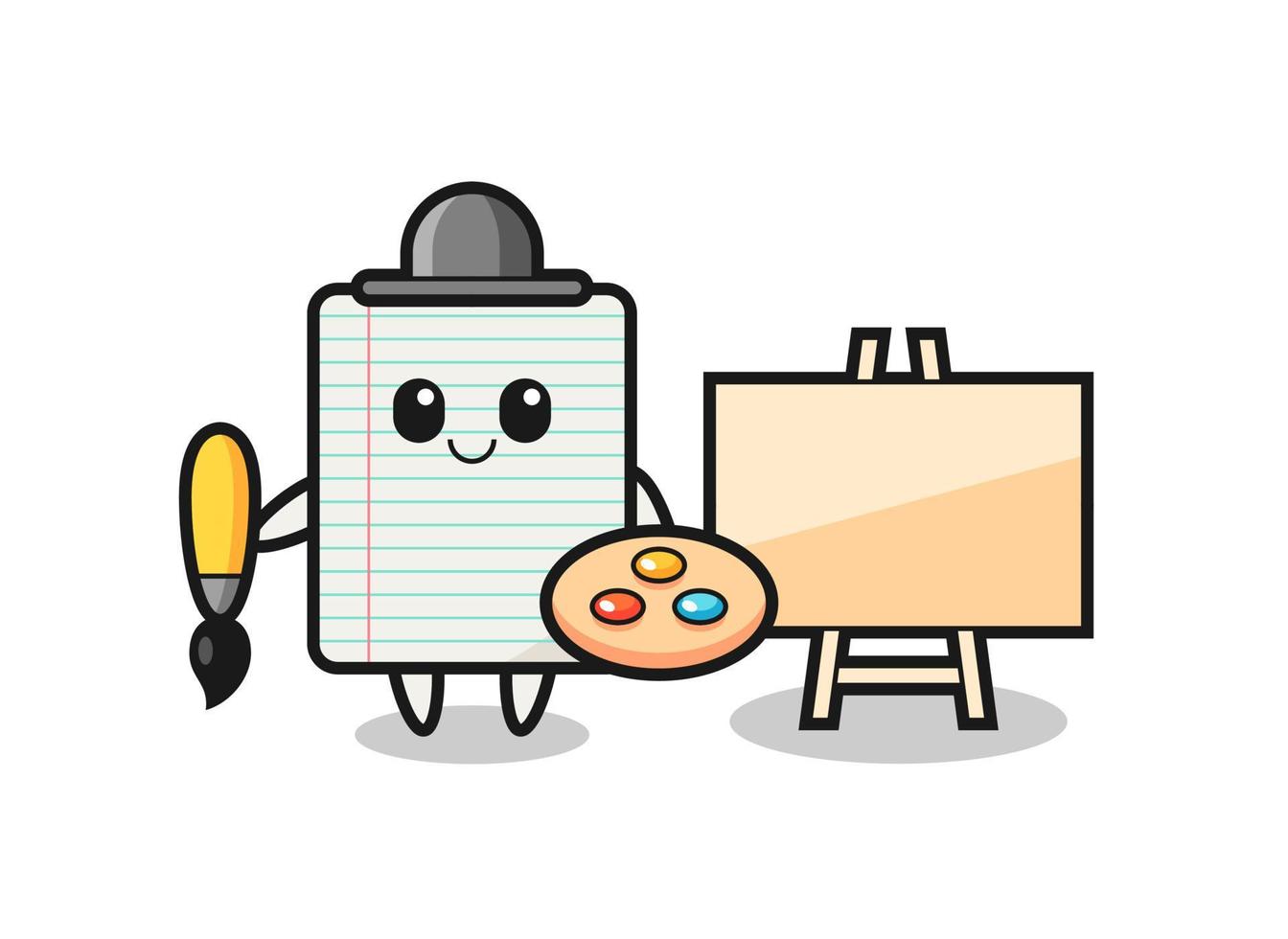 Illustration of paper mascot as a painter vector