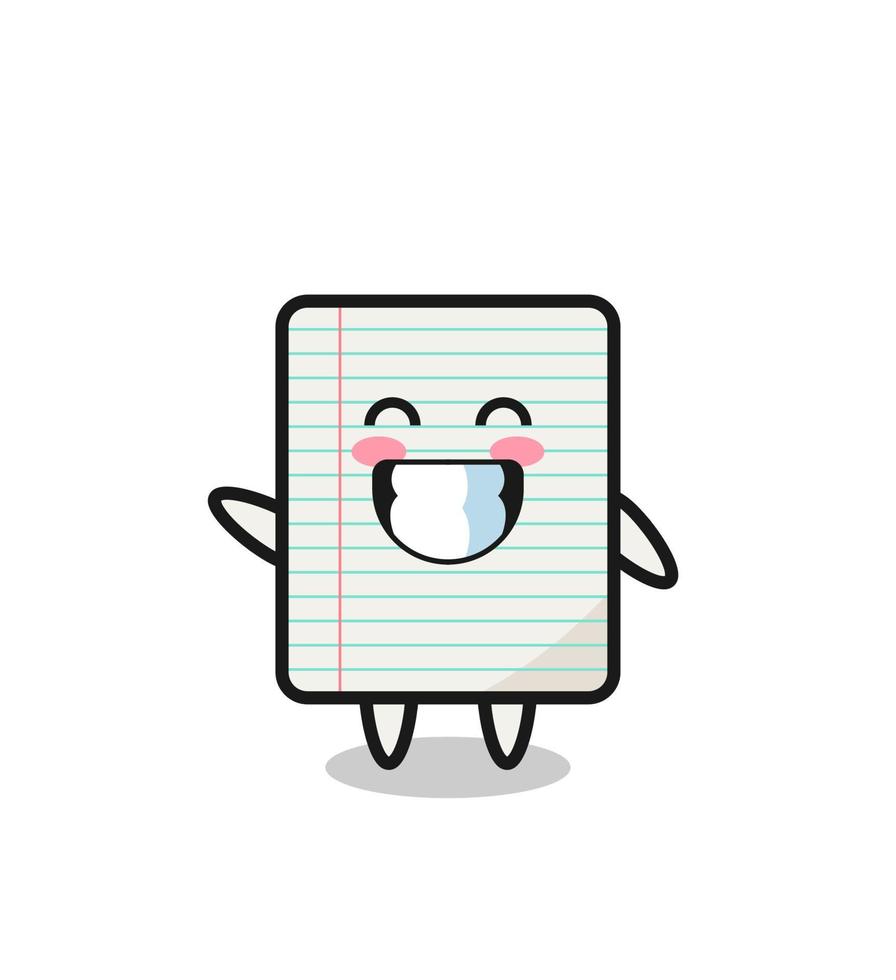 paper cartoon character doing wave hand gesture vector