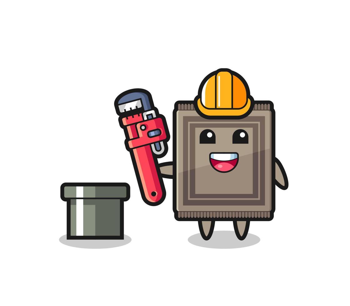 Character Illustration of carpet as a plumber vector