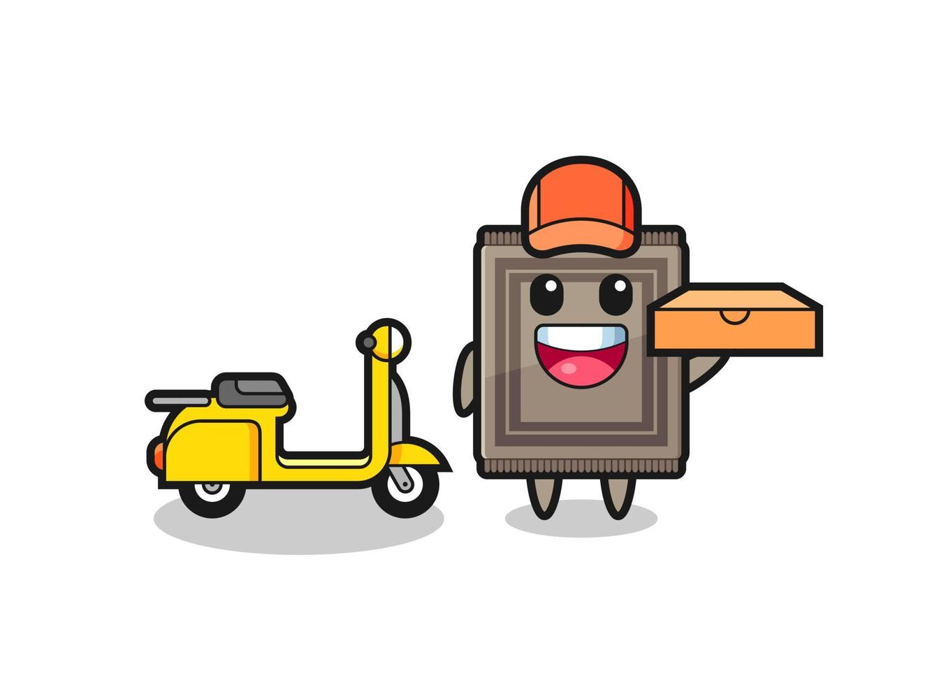Character Illustration of carpet as a pizza deliveryman vector