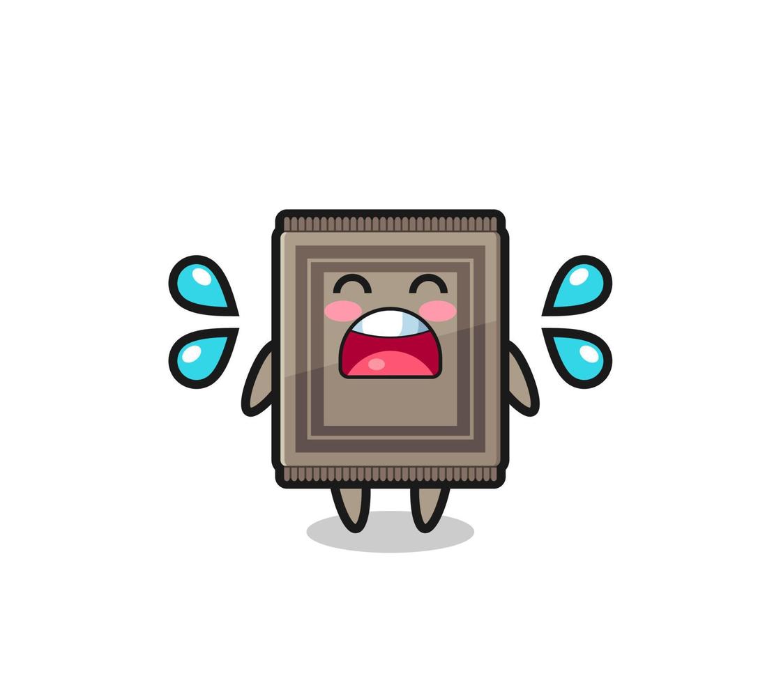 carpet cartoon illustration with crying gesture vector