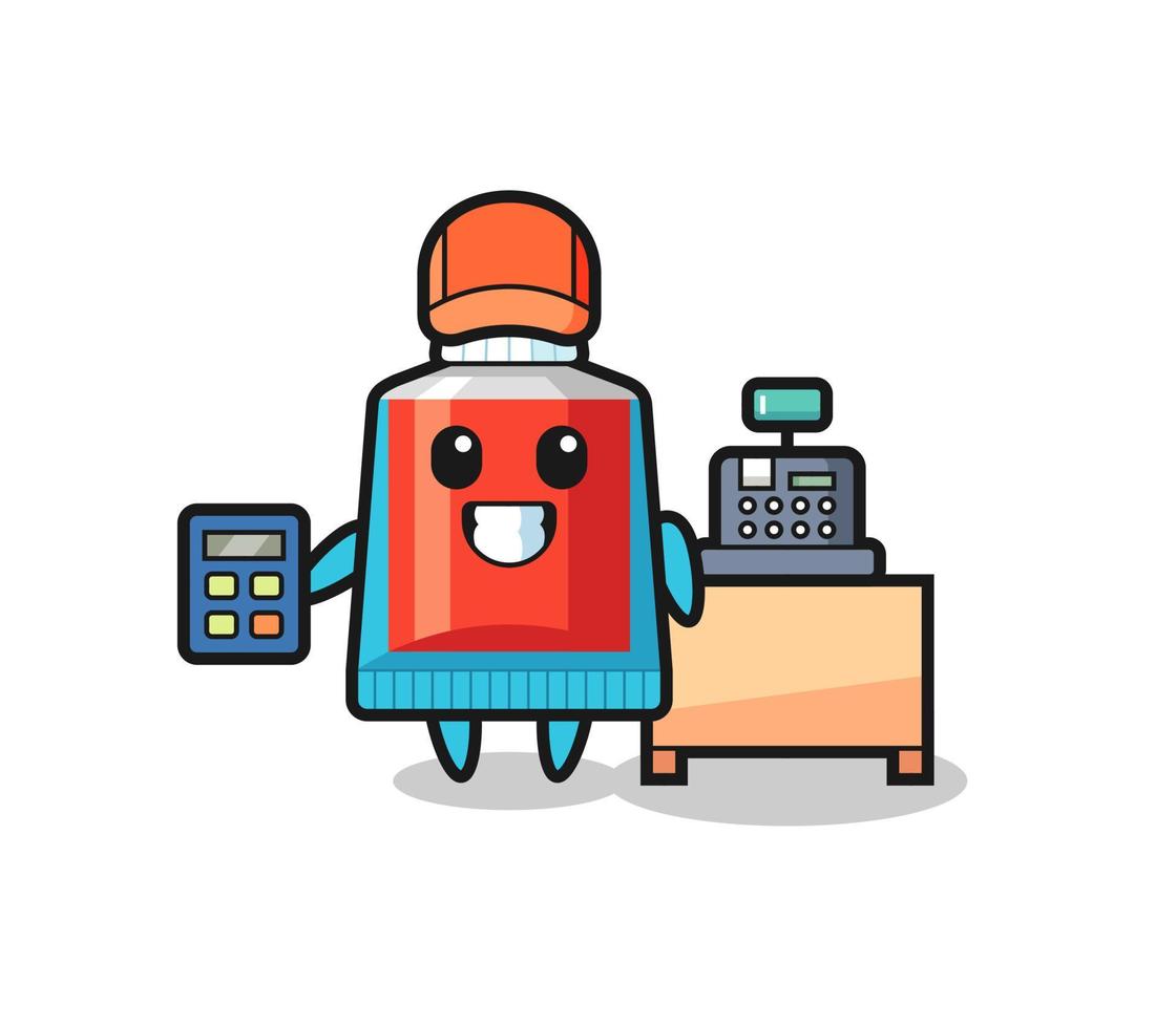 Illustration of toothpaste character as a cashier vector