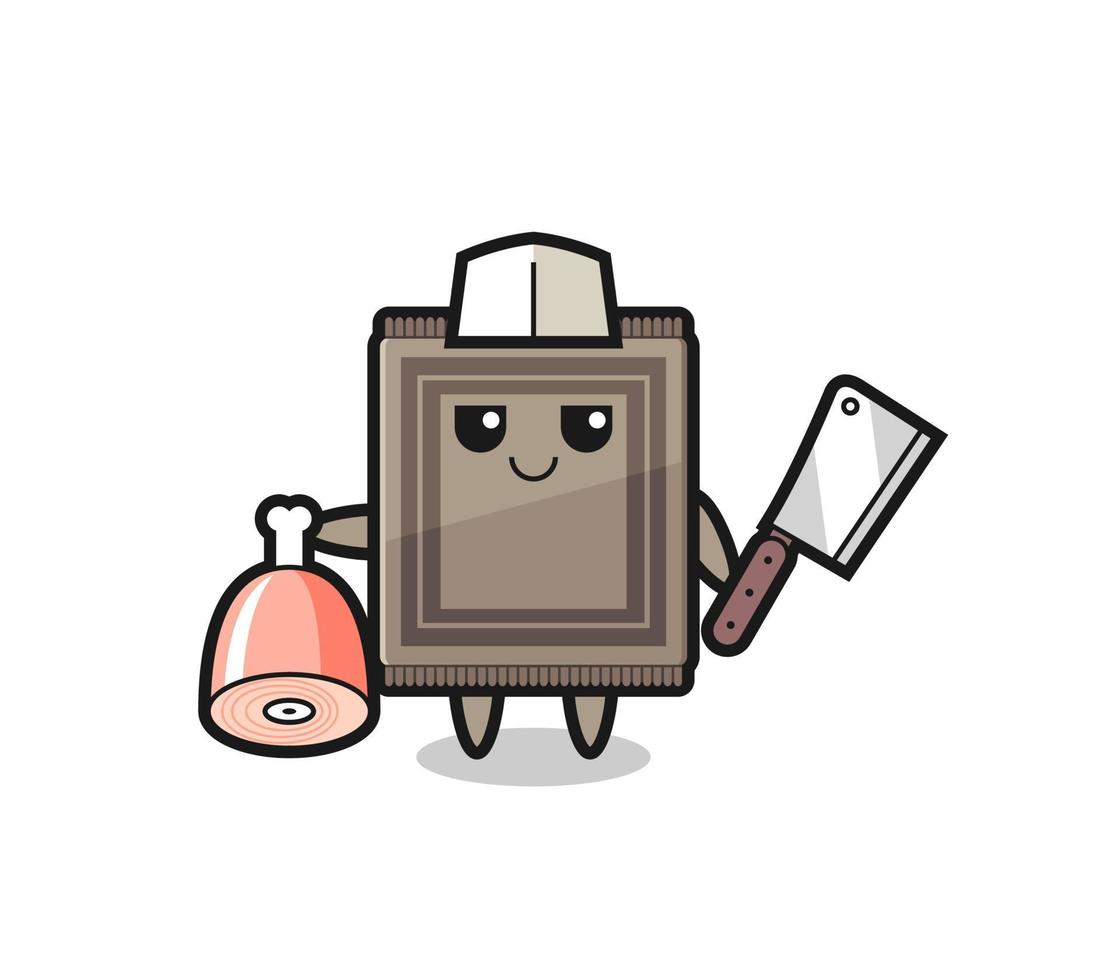 Illustration of carpet character as a butcher vector