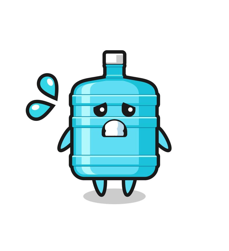 gallon water bottle mascot character with afraid gesture vector