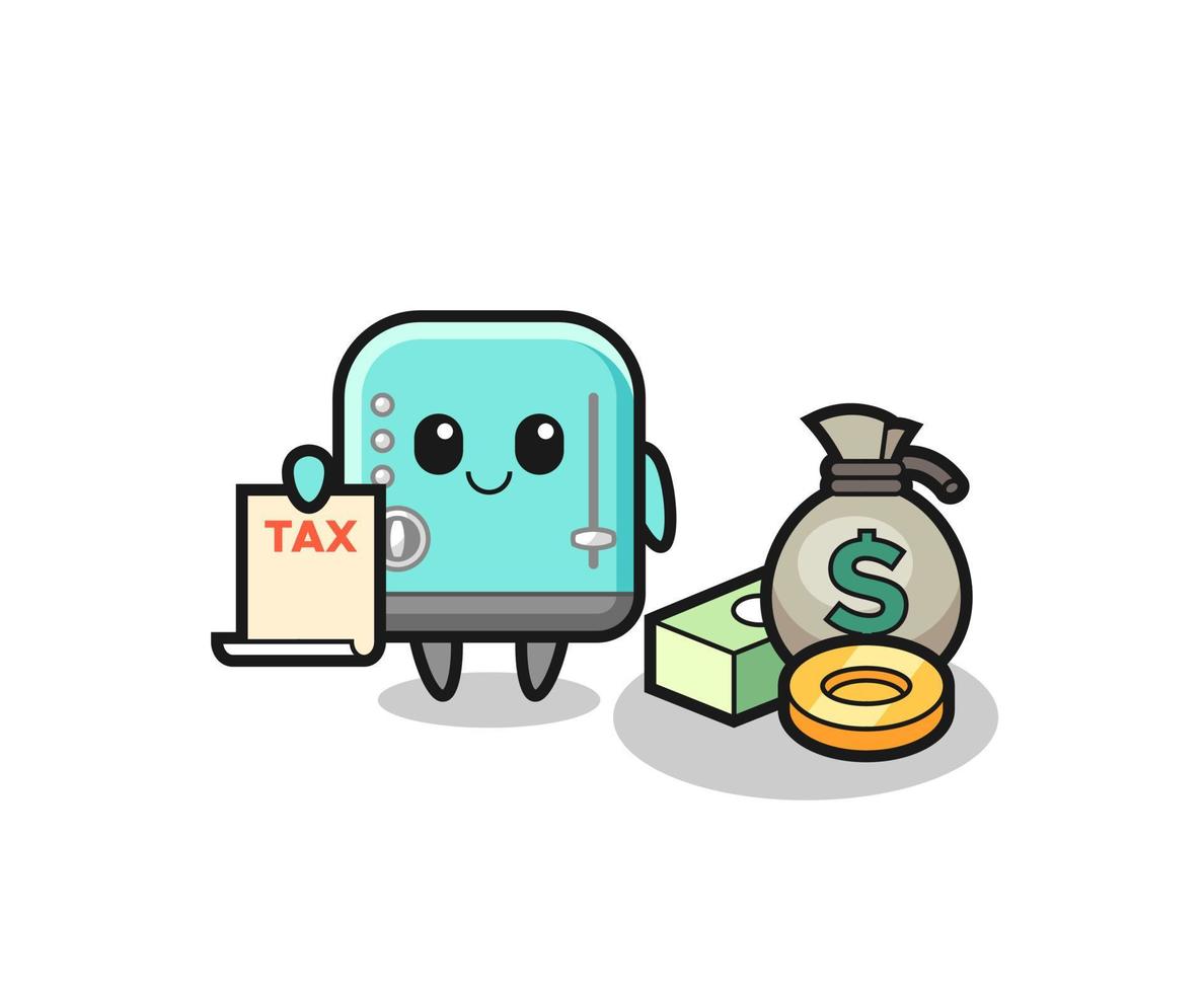 Character cartoon of toaster as a accountant vector