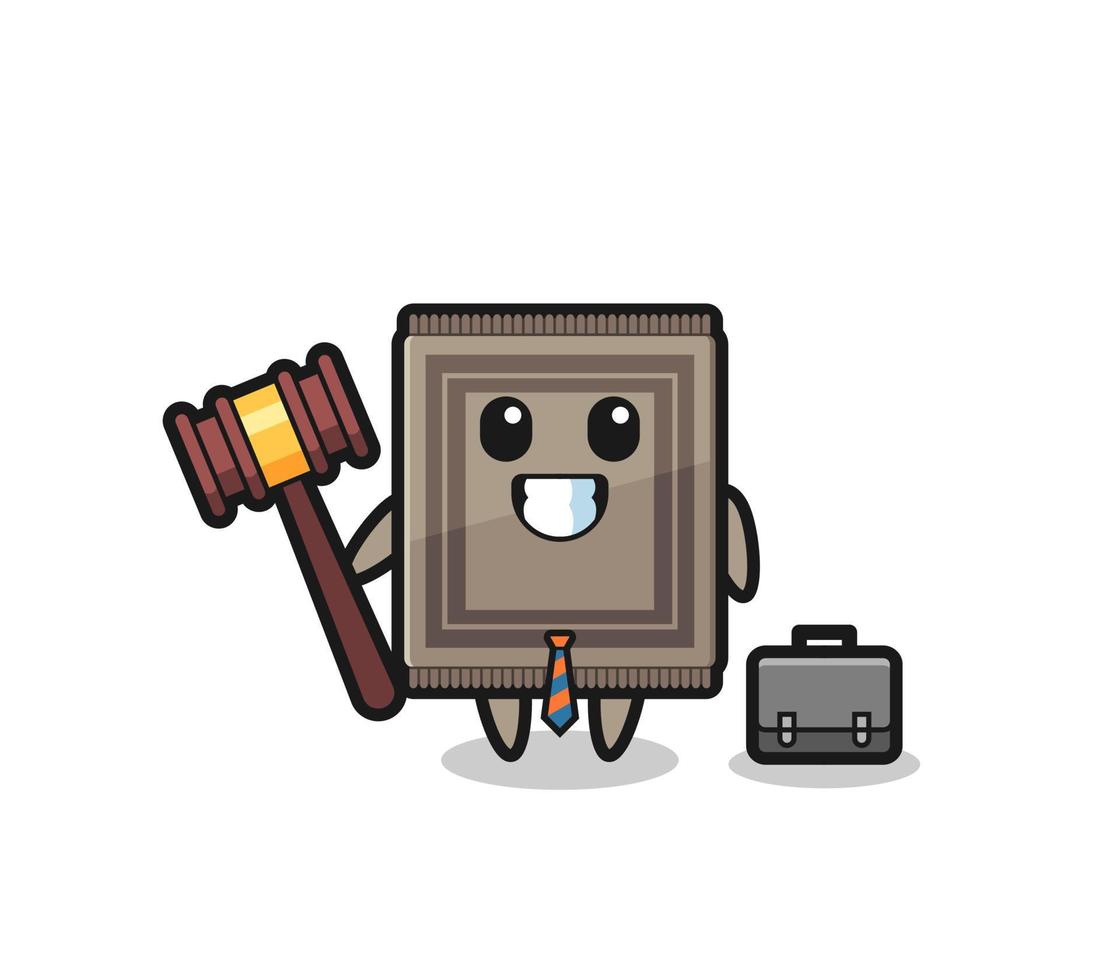 Illustration of carpet mascot as a lawyer vector