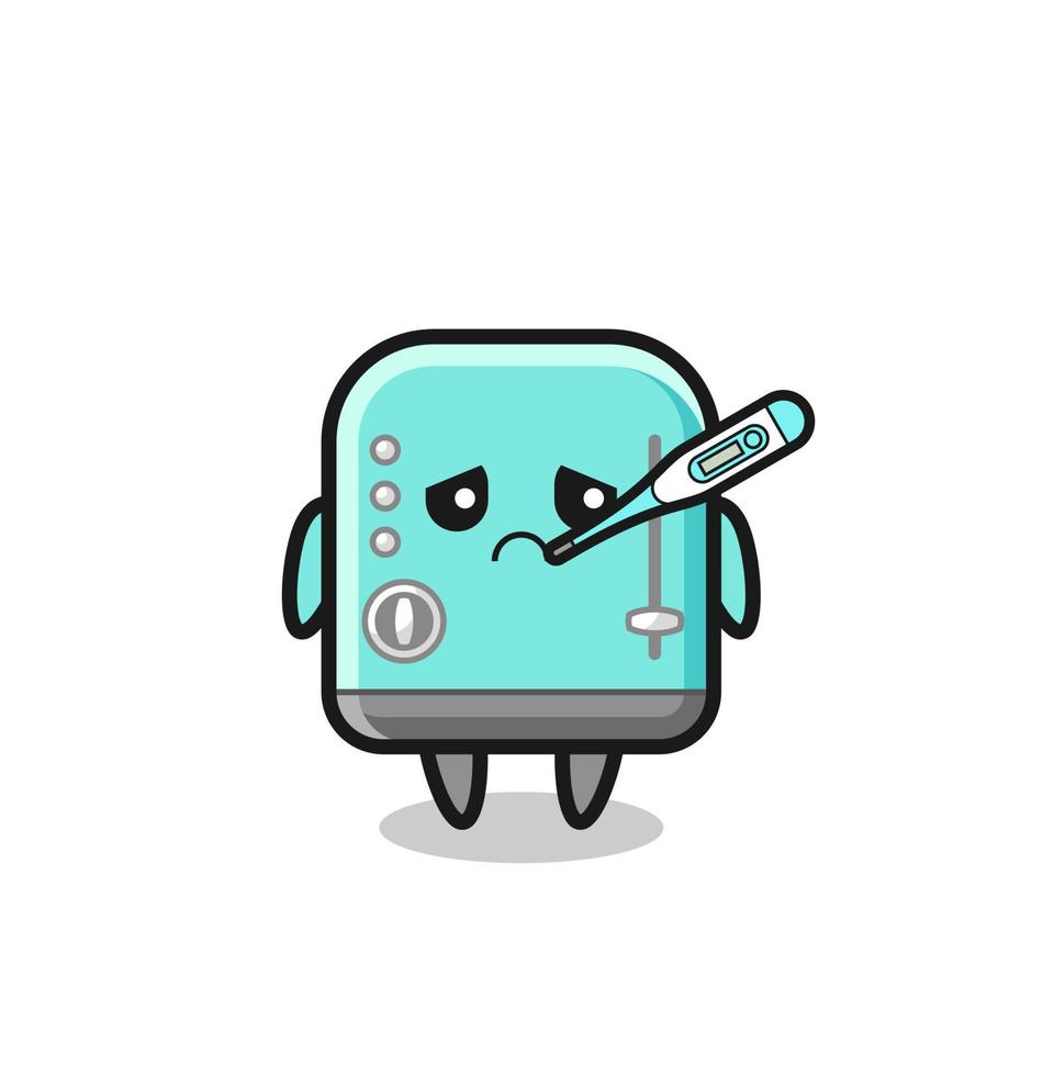 toaster mascot character with fever condition vector