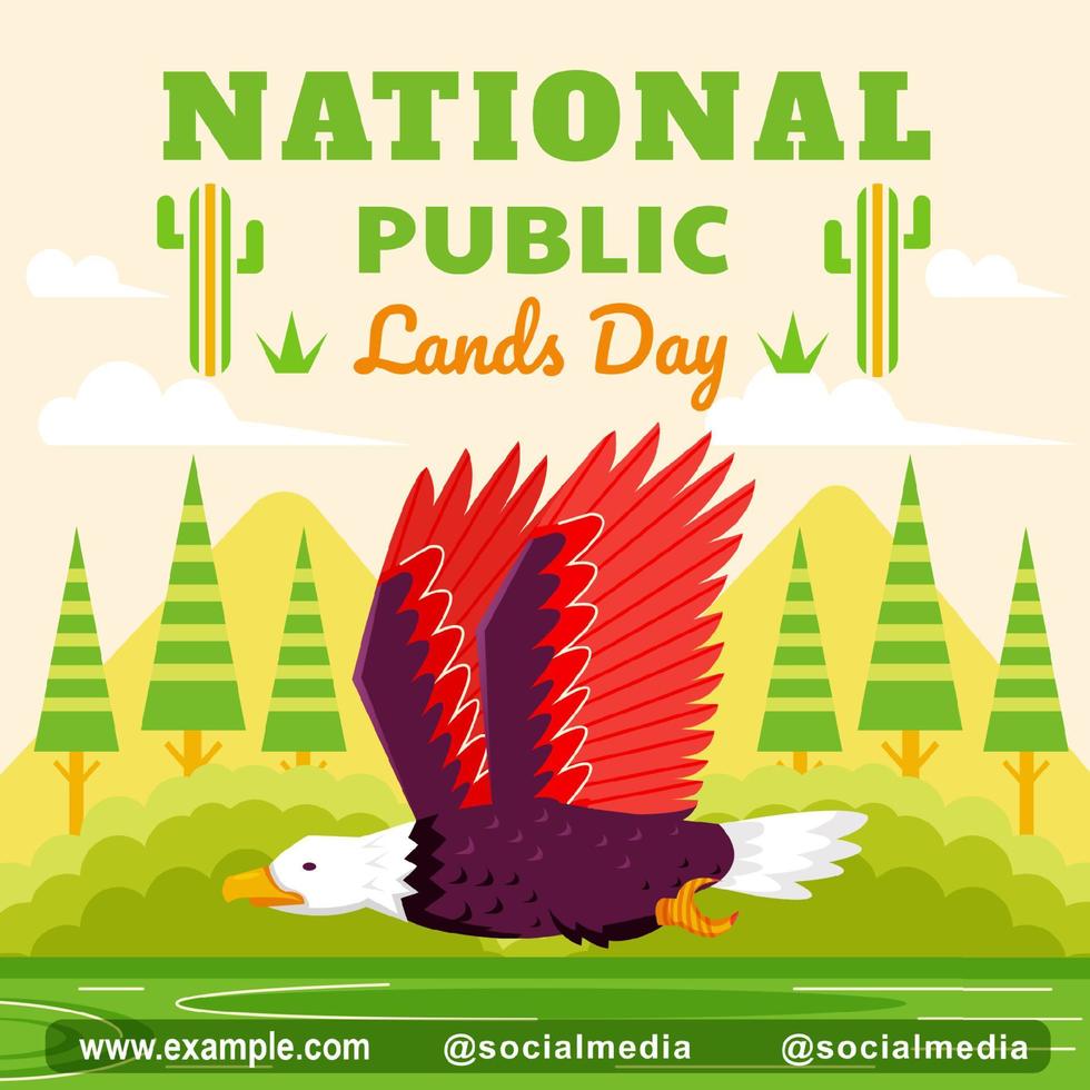 día nacional de la tierra pública, águilas y naturaleza. adecuado para eventos vector