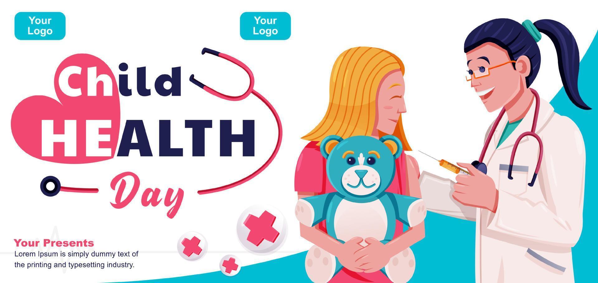 Children's Health Day, Doctors inject vitamins into children. Suitable for events vector