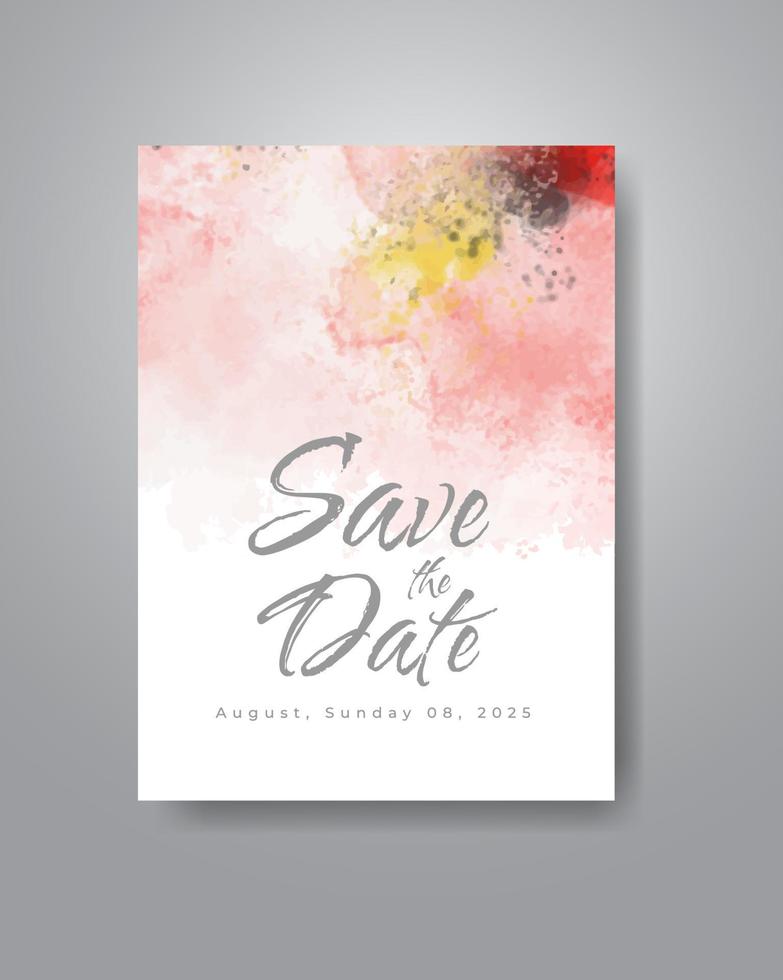 Save the date with watercolor background. Design for your invitation. vector