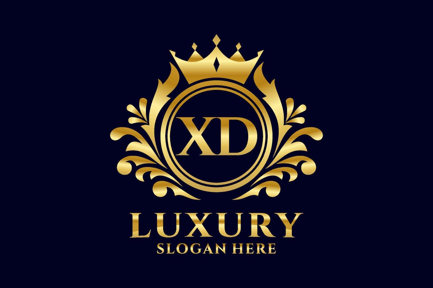Initial XD Letter Royal Luxury Logo template in vector art for luxurious branding projects and other vector illustration.