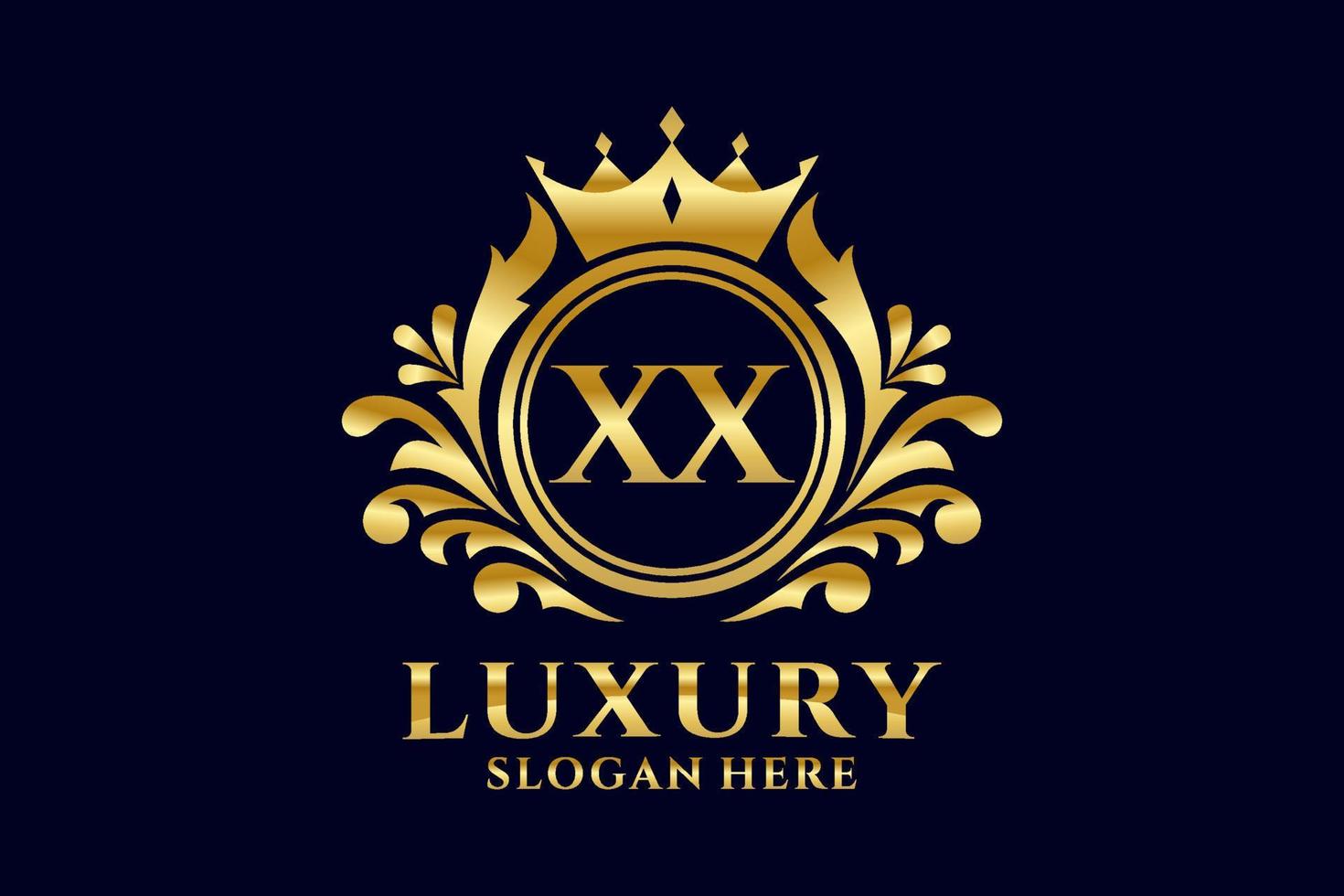 Initial XX Letter Royal Luxury Logo template in vector art for luxurious branding projects and other vector illustration.